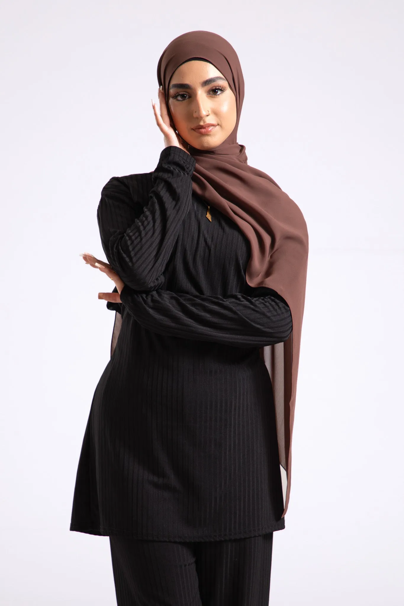 Luxury Soft Chiffon Hijab - Chicory Coffee