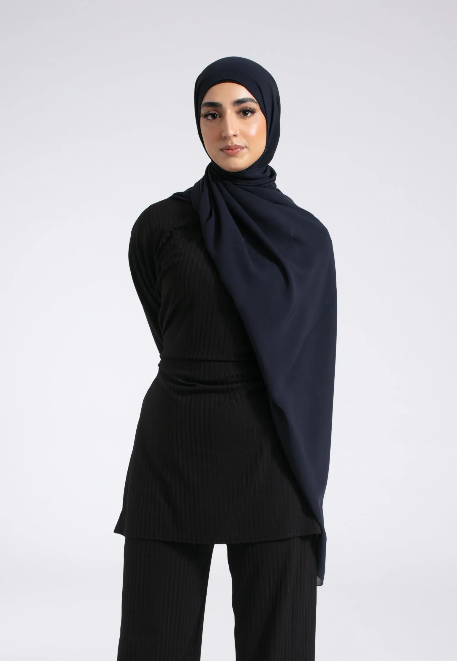 Luxury Soft Chiffon Hijab - Midnight Navy