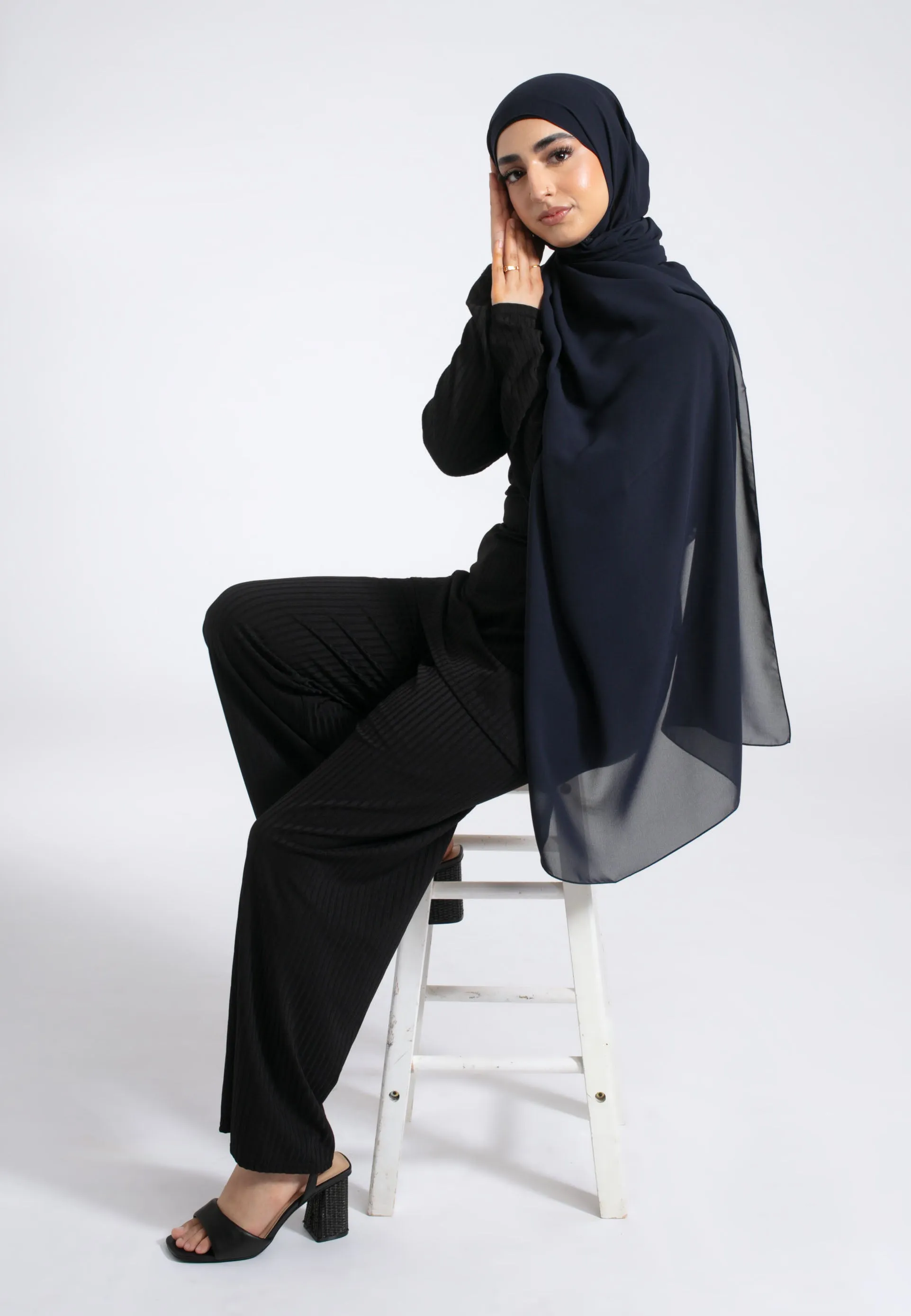 Luxury Soft Chiffon Hijab - Midnight Navy