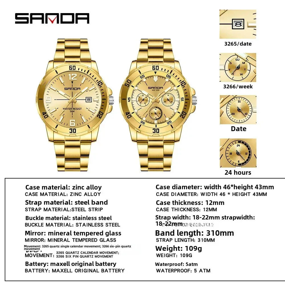 Luxury Stainless Steel Quartz Men's Watch