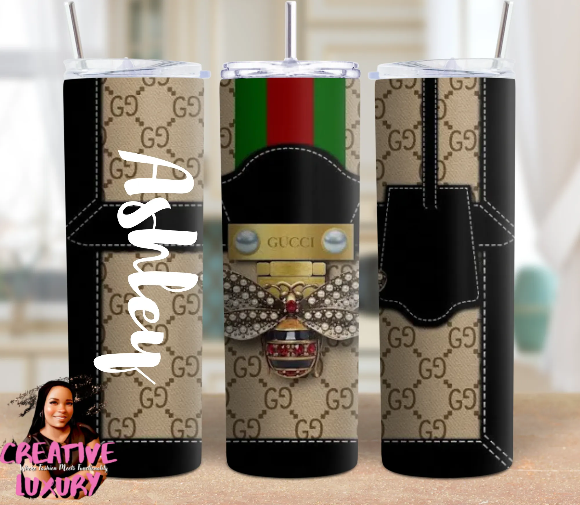 Luxury Tumbler, Tumbler 20oz Skinny ,Skinny Tumbler 20oz ,Logo Tumbler, Fashion Brand Logo, Tumbler