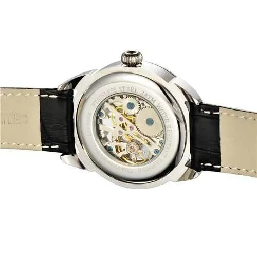 LYNDO Mechanical Watch Self-winding Leather Watch Band Fashion Classic Casual Men Watch