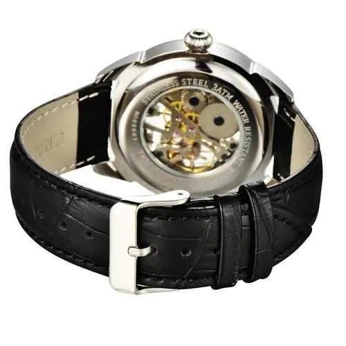 LYNDO Mechanical Watch Self-winding Leather Watch Band Fashion Classic Casual Men Watch