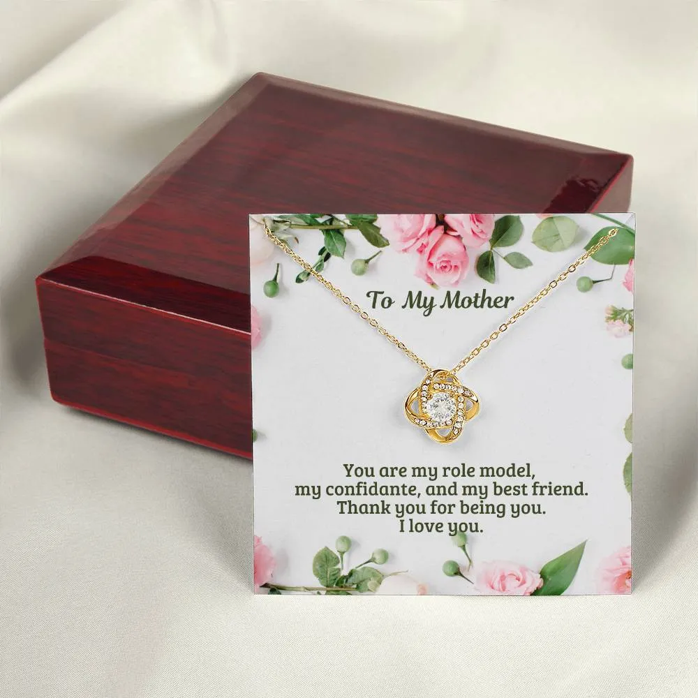 M53 Mother Elegant Love Knot Necklace with Message Card for Mom, Mum, Grandma on Mother's Day