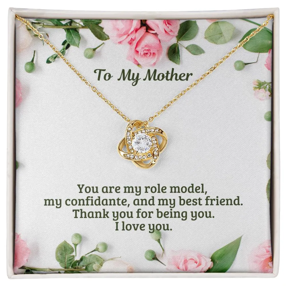 M53 Mother Elegant Love Knot Necklace with Message Card for Mom, Mum, Grandma on Mother's Day