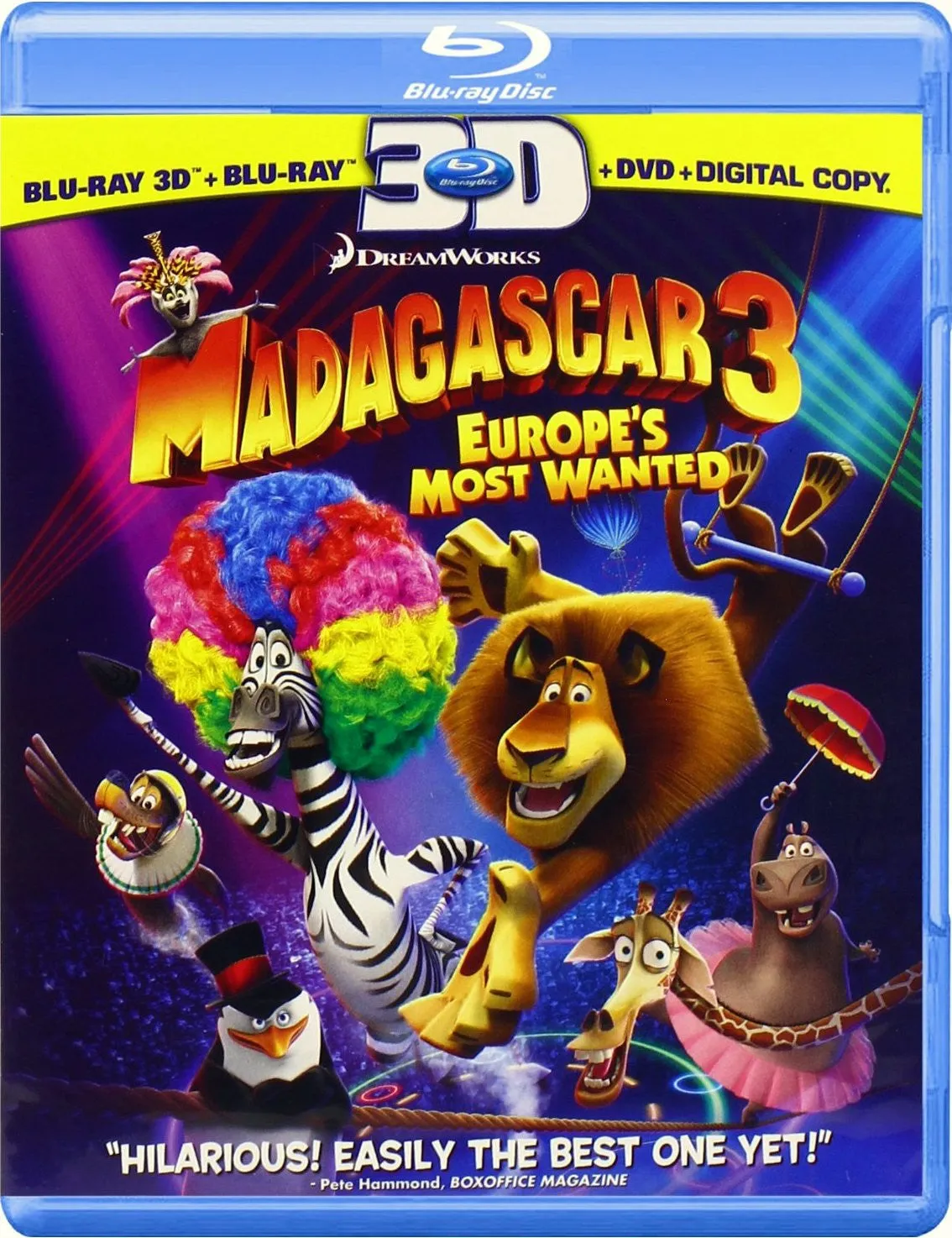 Madagascar 3: Europe's Most Wanted 3D Blu-ray   Blu-ray   DVD   Digital Copy (3-Disc Set) (Free Shipping)