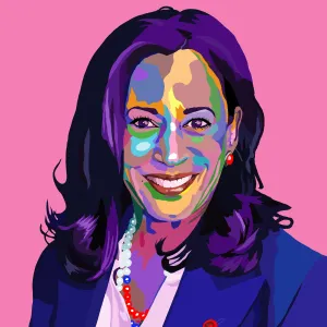 Madam Vice President - Kamala Harris portrait art - Limited Edition Art Print & Wall Decor - Vakseen Art