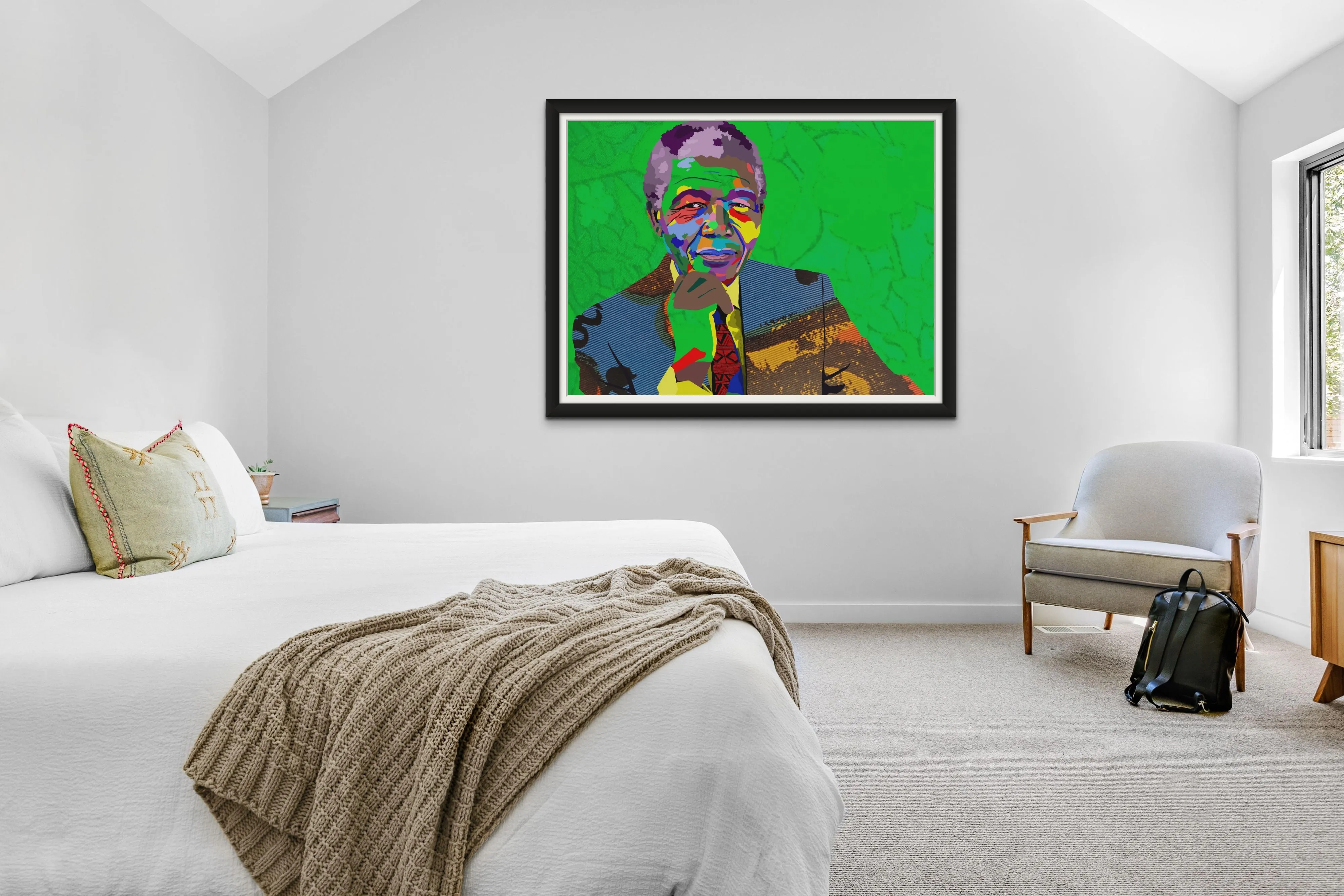 Madiba - Nelson Mandela portrait  - Limited Edition Giclee Art Print & Wall Decor - Vakseen Art