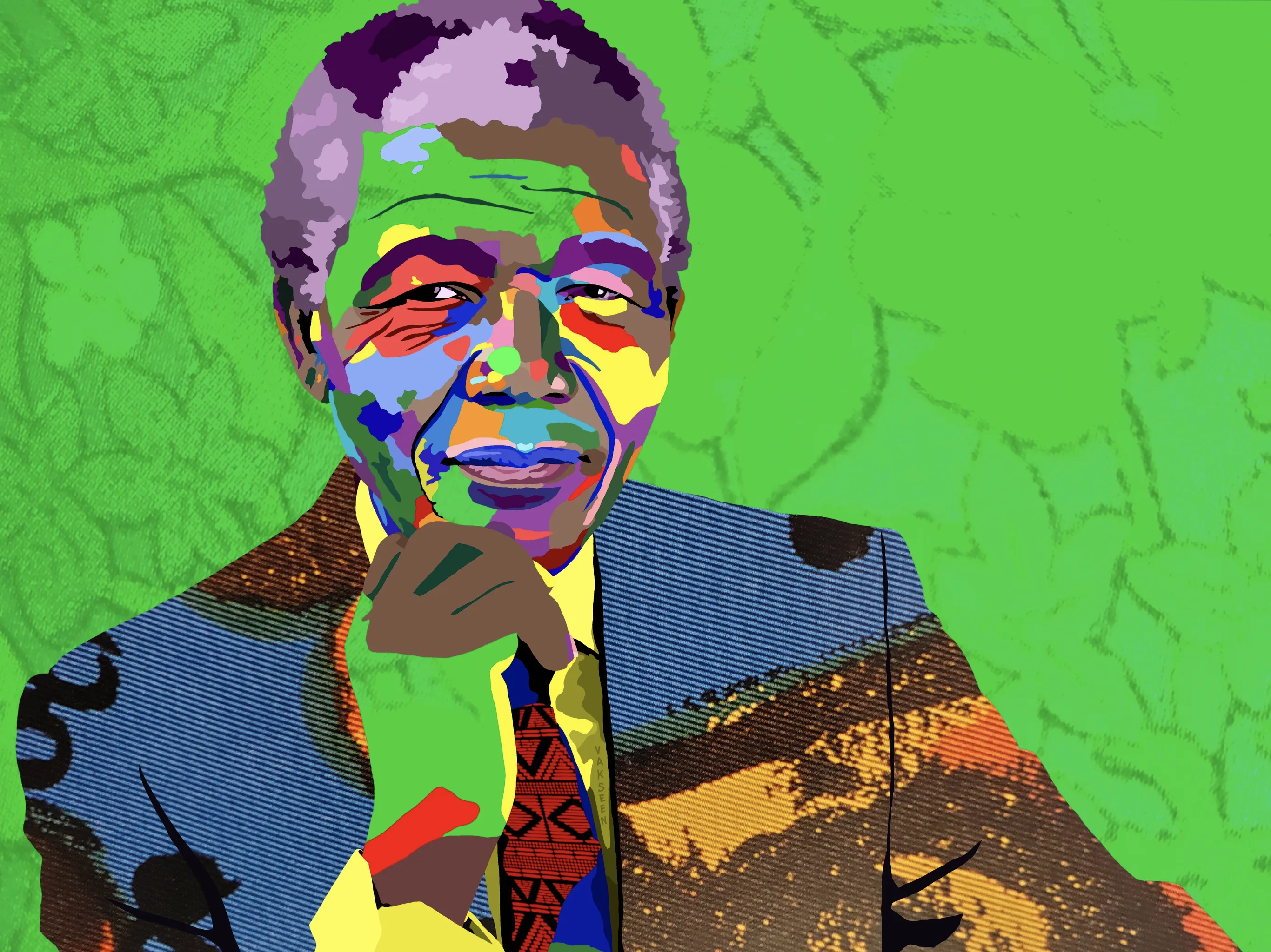 Madiba - Nelson Mandela portrait  - Limited Edition Giclee Art Print & Wall Decor - Vakseen Art
