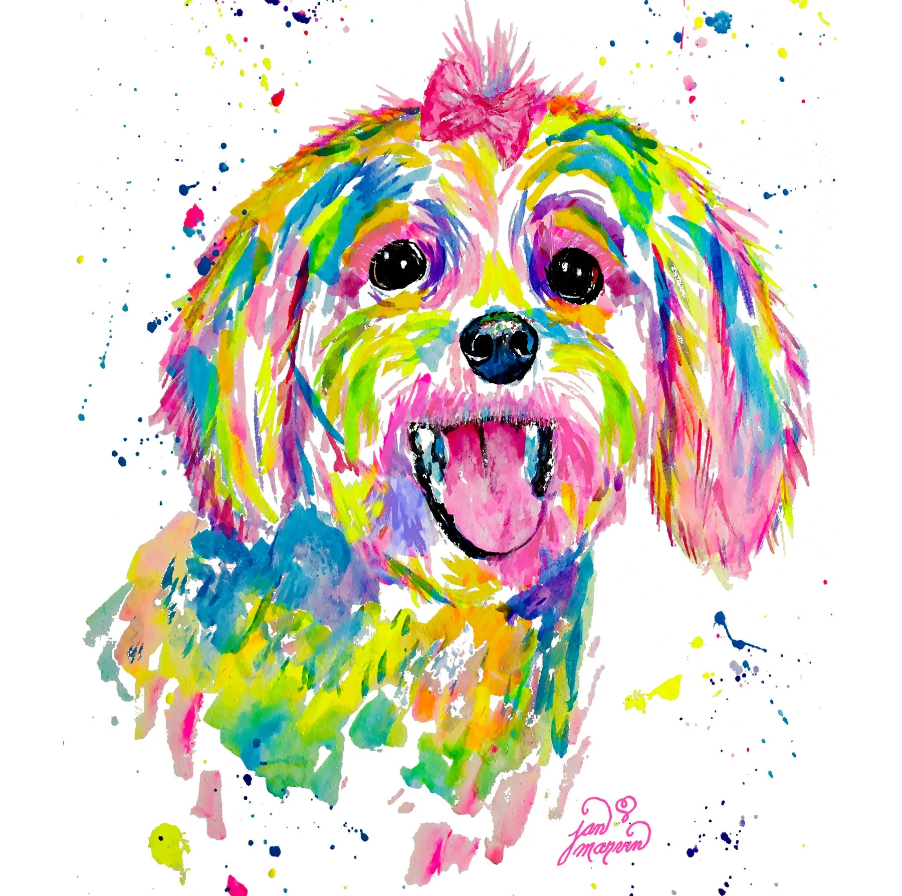 Maltese Bichon Frise (female) Tile Mural, High Quality (won't fade), Indoor or Outdoor, Wall Tiles, Backsplash, Shower