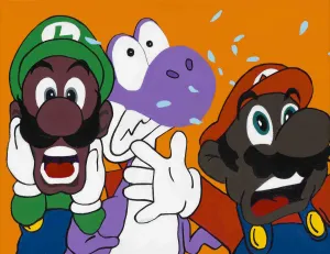 Mama Mia! - FOBP - Black Super Bros. portrait art - Limited Edition Giclee Art Prints - Vakseen Art