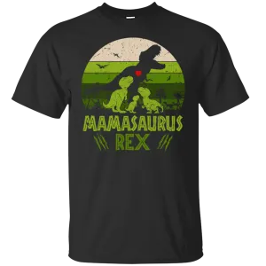 Mamasaurus Rex 3 Babies Mama Mom Mammy Mothers Day Trex Dinosaurus Dino Love Heart Family Gift Unisex T-Shirt