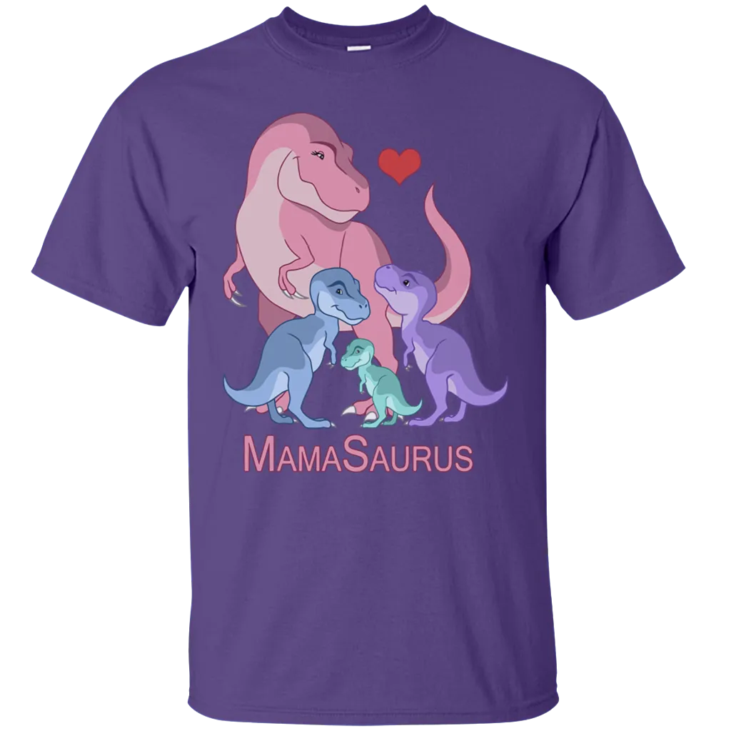 Mamasaurus Rex 3 Babies Mama Mom Mammy Mothers Day Trex Dinosaurus Dino Love Heart Family Gift Unisex T-Shirt