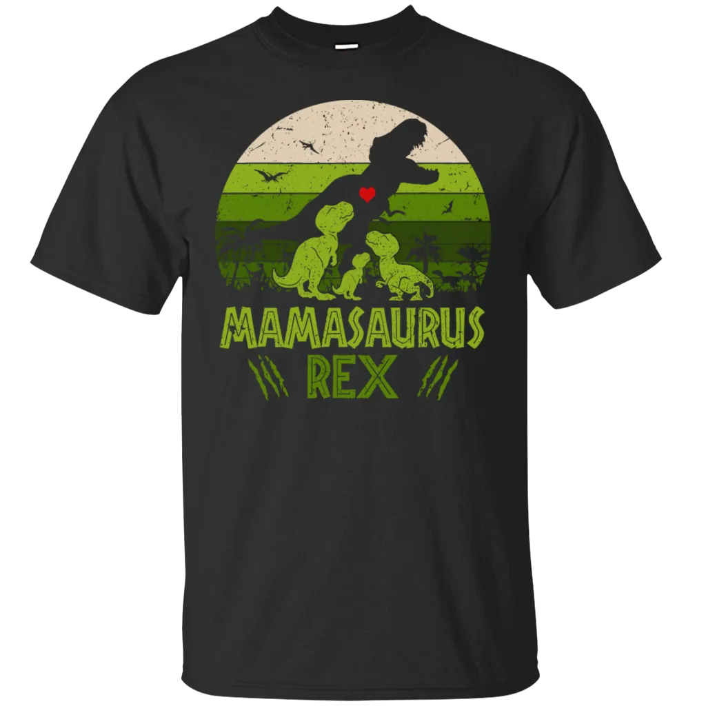 Mamasaurus Rex 3 Babies Mama Mom Mammy Mothers Day Trex Dinosaurus Dino Love Heart Family Gift Unisex T-Shirt