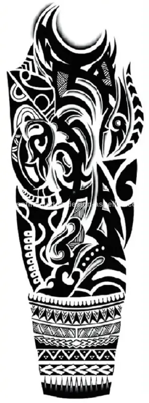 Maori Tribal Polynesian Totem Printable Large Temporary Tattoo - Custom Digital Download Design - DIY Your Own Tattoo Canvas Wall Art Poster