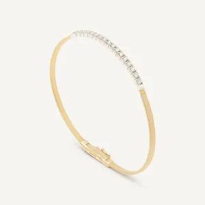 Marco Bicego Masai 18k Yellow and White Gold Diamond Bangle Bracelet