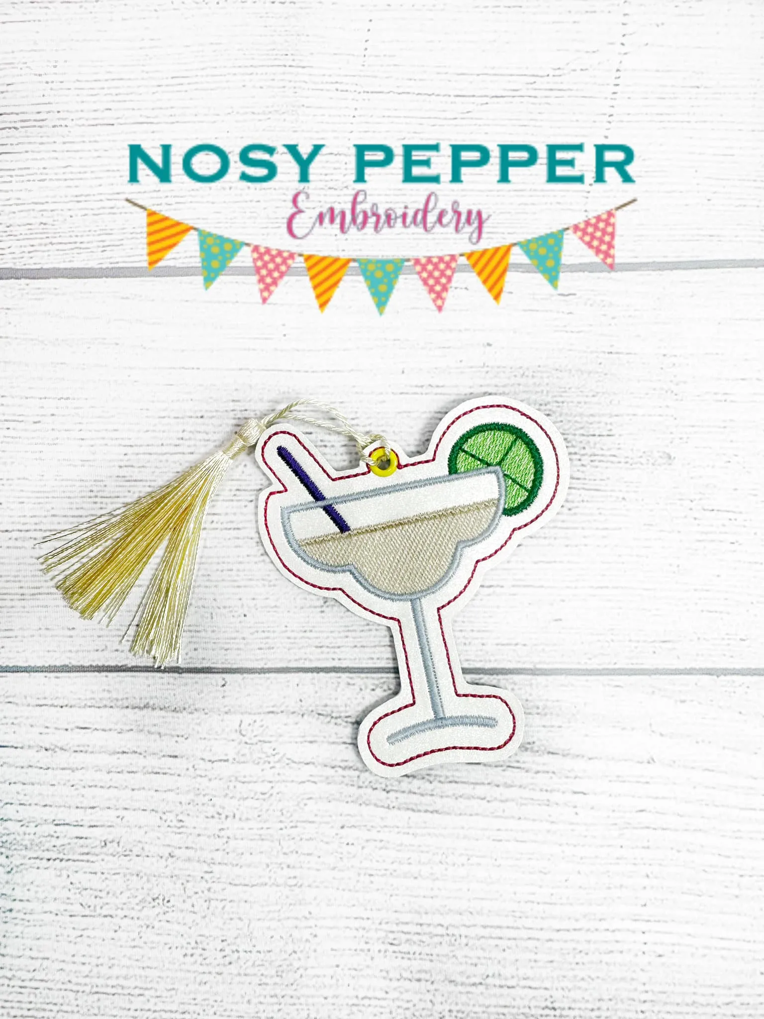 Margarita bookmark/bag tag/ornament machine embroidery design DIGITAL DOWNLOAD