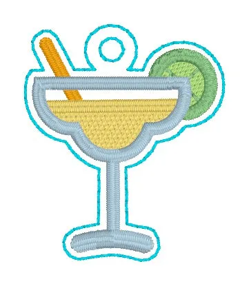 Margarita eyelet fob and snap tab machine embroidery design DIGITAL DOWNLOAD