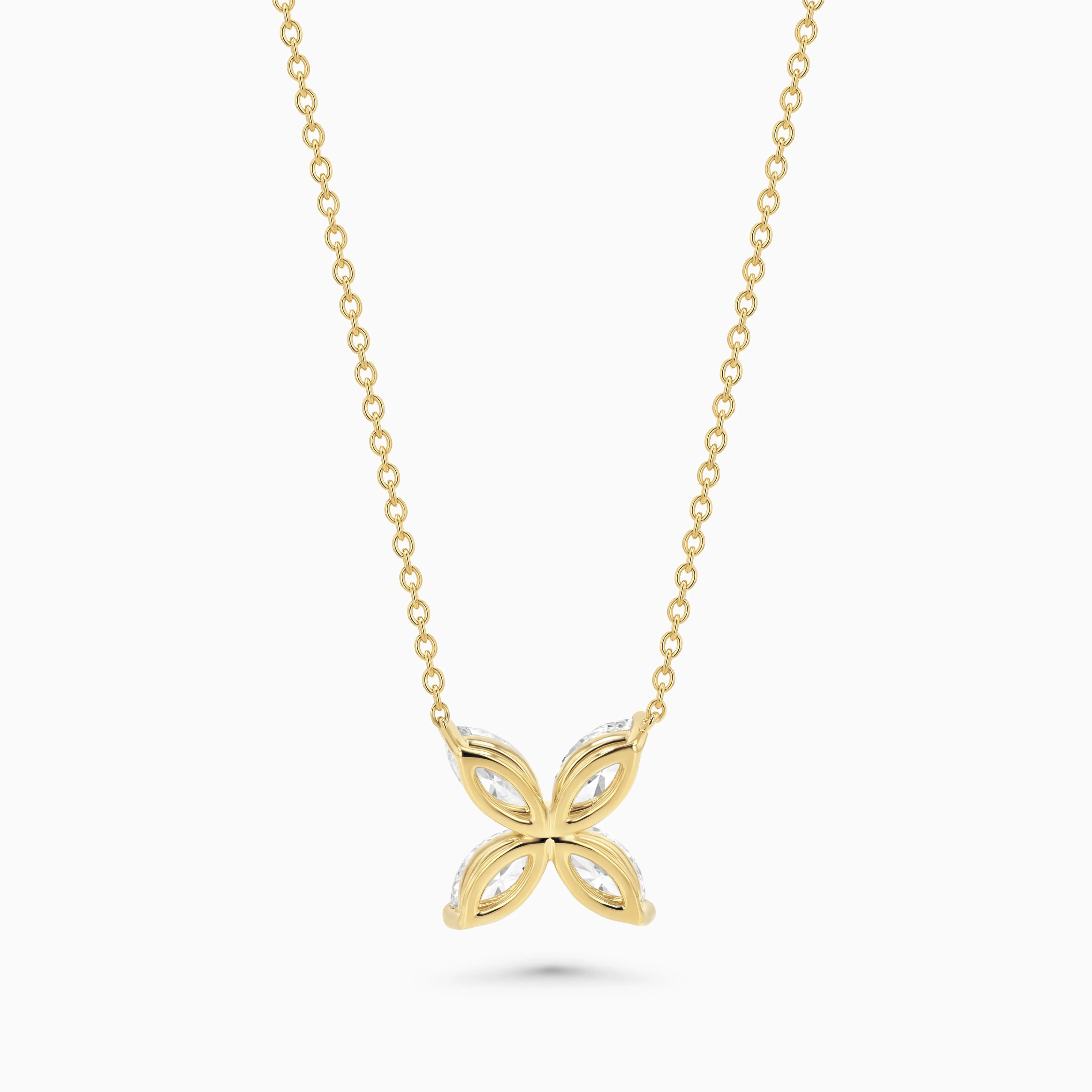 Marquise Diamond Cluster Necklace 18K Yellow Gold and Diamonds (1.98 tw. ct)