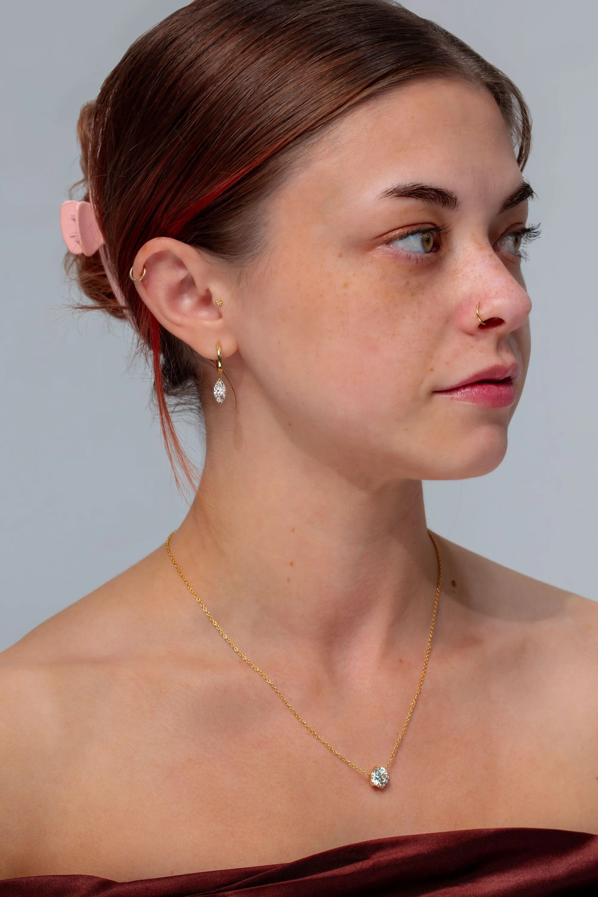 Marquise Drop High Polish Hoops