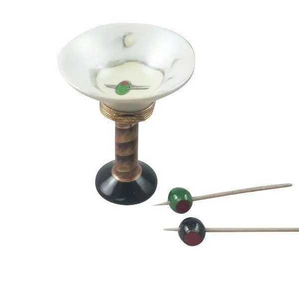 Martini Glass with Olives