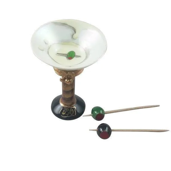 Martini Glass with Olives