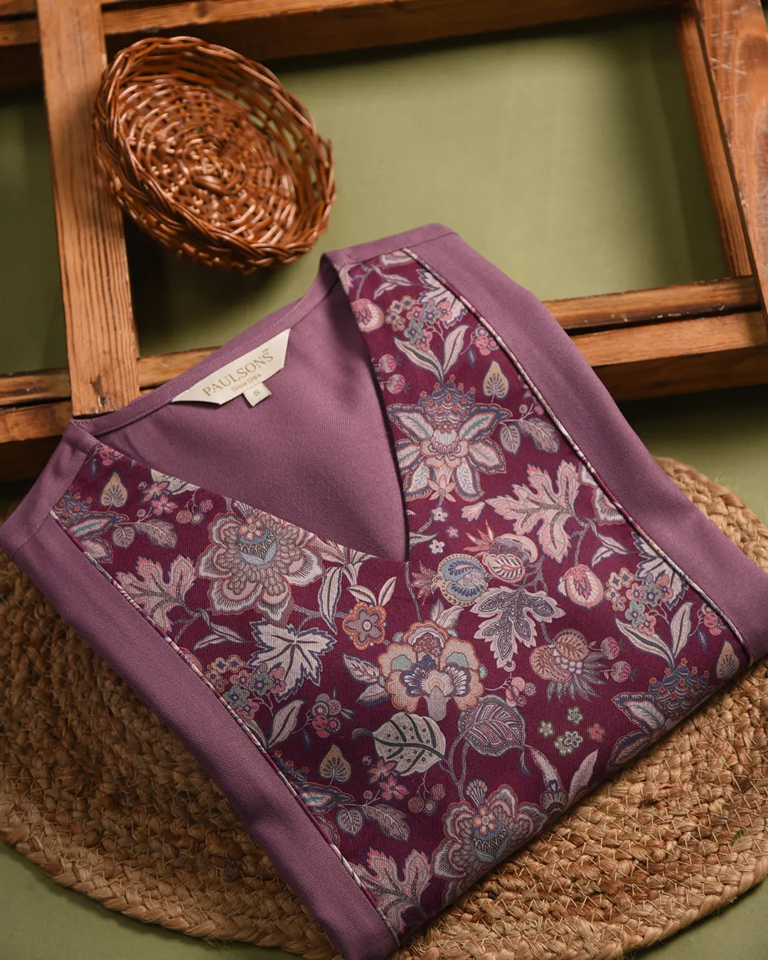 Mauve Winter Wear Wool Spun Blend Ready To Wear Kurta With Pant