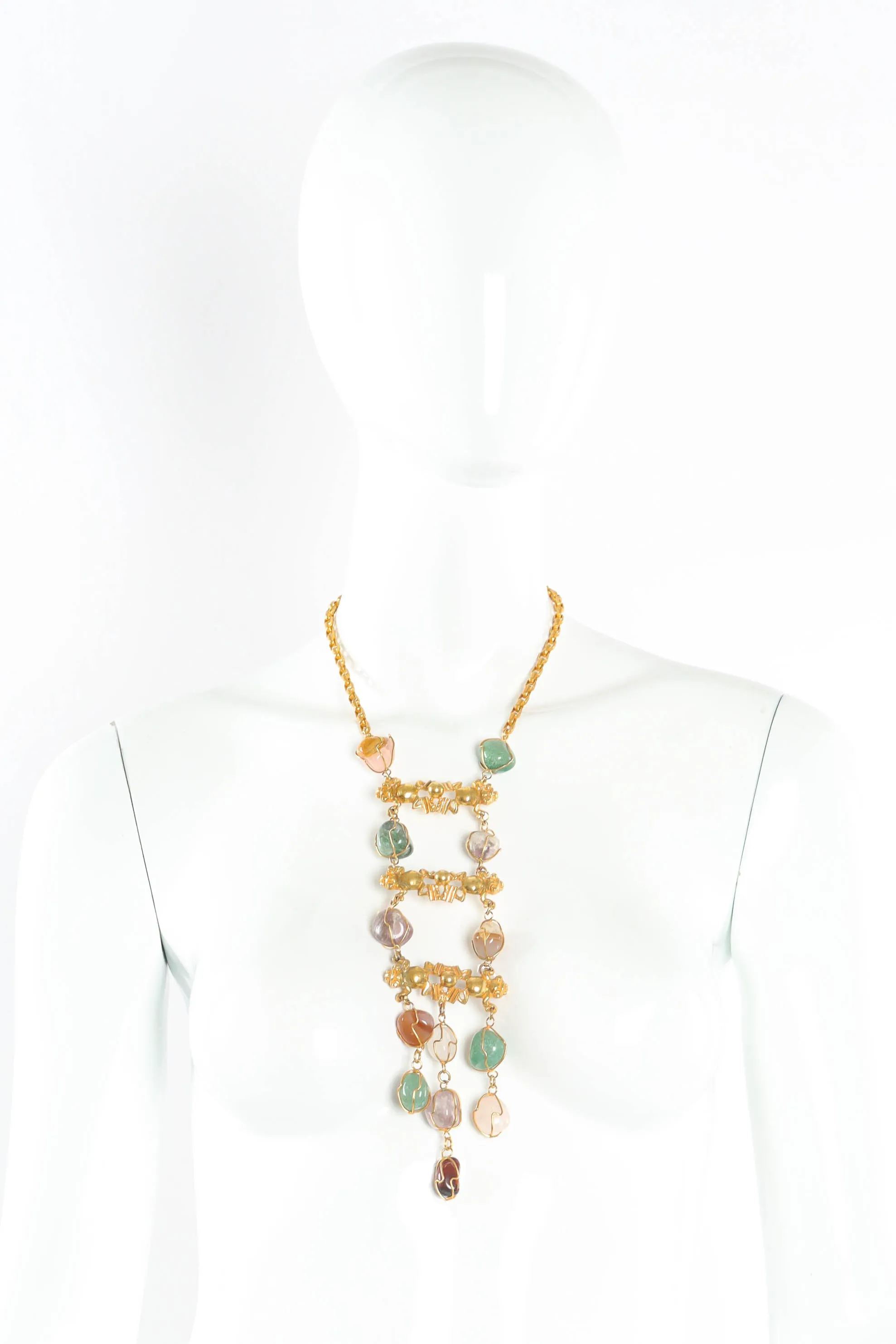 Mayan Creatures & Rock Crystal Necklace