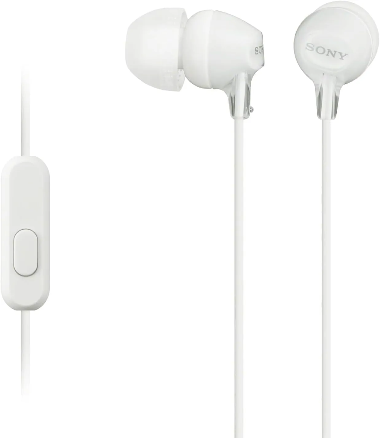 MDR-EX15AP Wired In-ear Headphones with Microphone, White Model: MDR-EX15AP