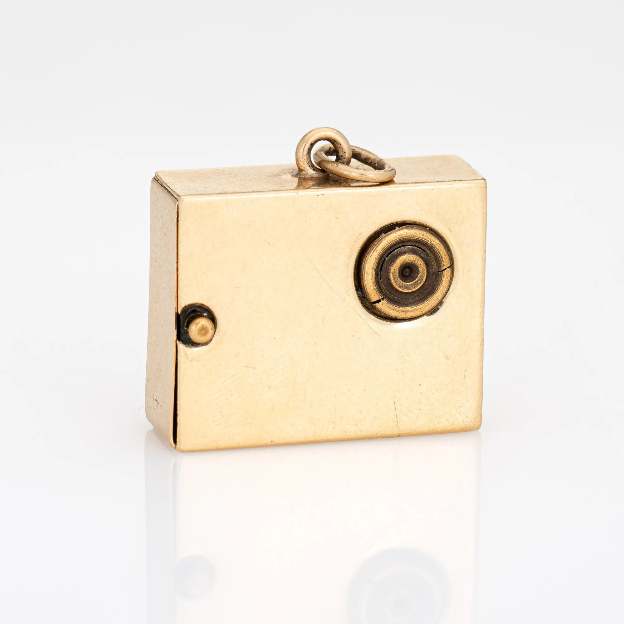 Mechanical Working Music Box Charm Vintage 14k Yellow Gold Wind Up Jewelry Note