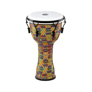MEINL Percussion PMDJ2-M-F 10inch Mechanical Tuned Travel Ser. Djembe, Synthetic Head, Kenyan Quilt