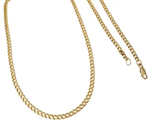 Mens 14k Yellow Gold 4mm Solid Curb Link Chain Necklace 25 1/2"