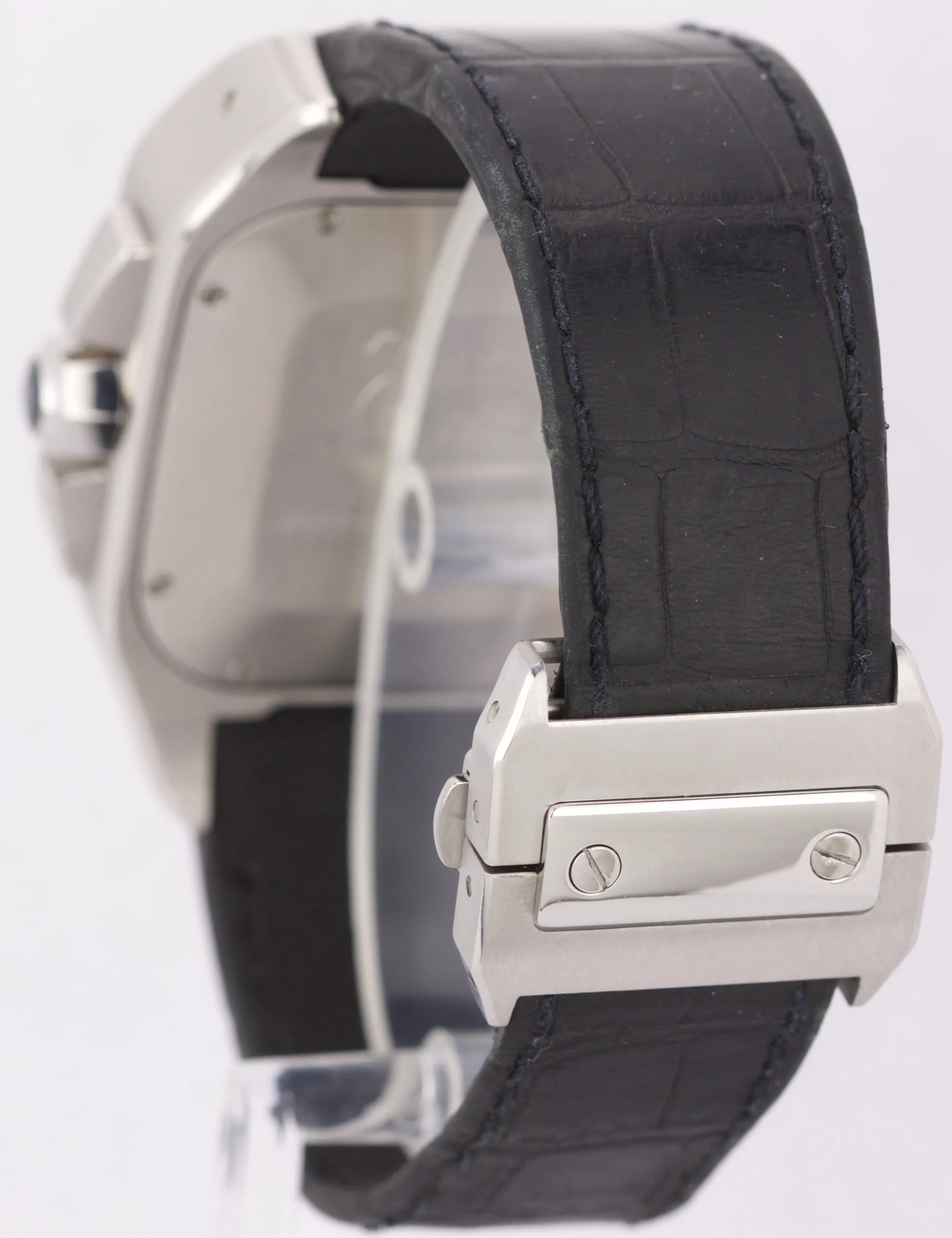 Men's Cartier Santos 100 XL Chronograph 2740 Ivory Stainless 41mm Watch W20090X8