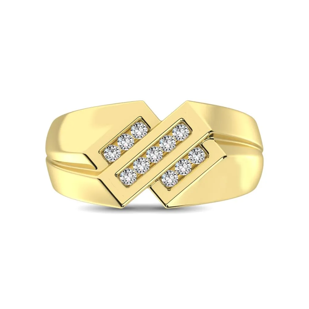 Men's Diamond Wedding Band - Available in 0.25 or 0.50 Carats in 10KT Gold