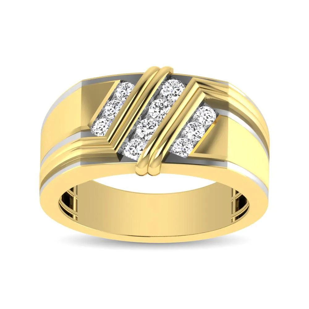 Men's Diamond Wedding Band - Available in 0.25 or 0.50 Carats in 10KT Gold