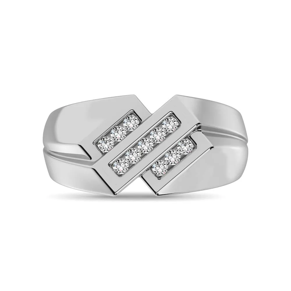 Men's Diamond Wedding Band - Available in 0.25 or 0.50 Carats in 10KT Gold