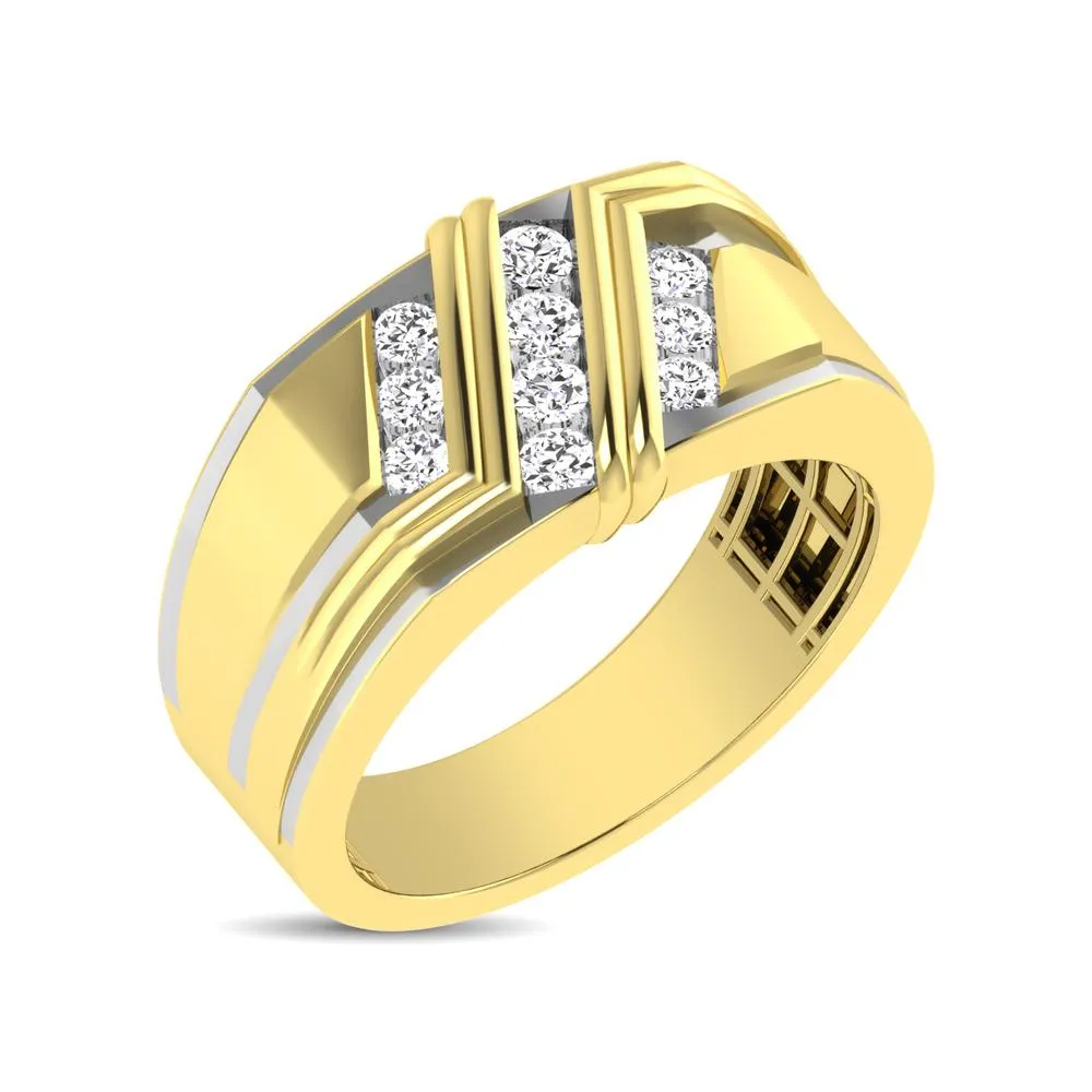 Men's Diamond Wedding Band - Available in 0.25 or 0.50 Carats in 10KT Gold