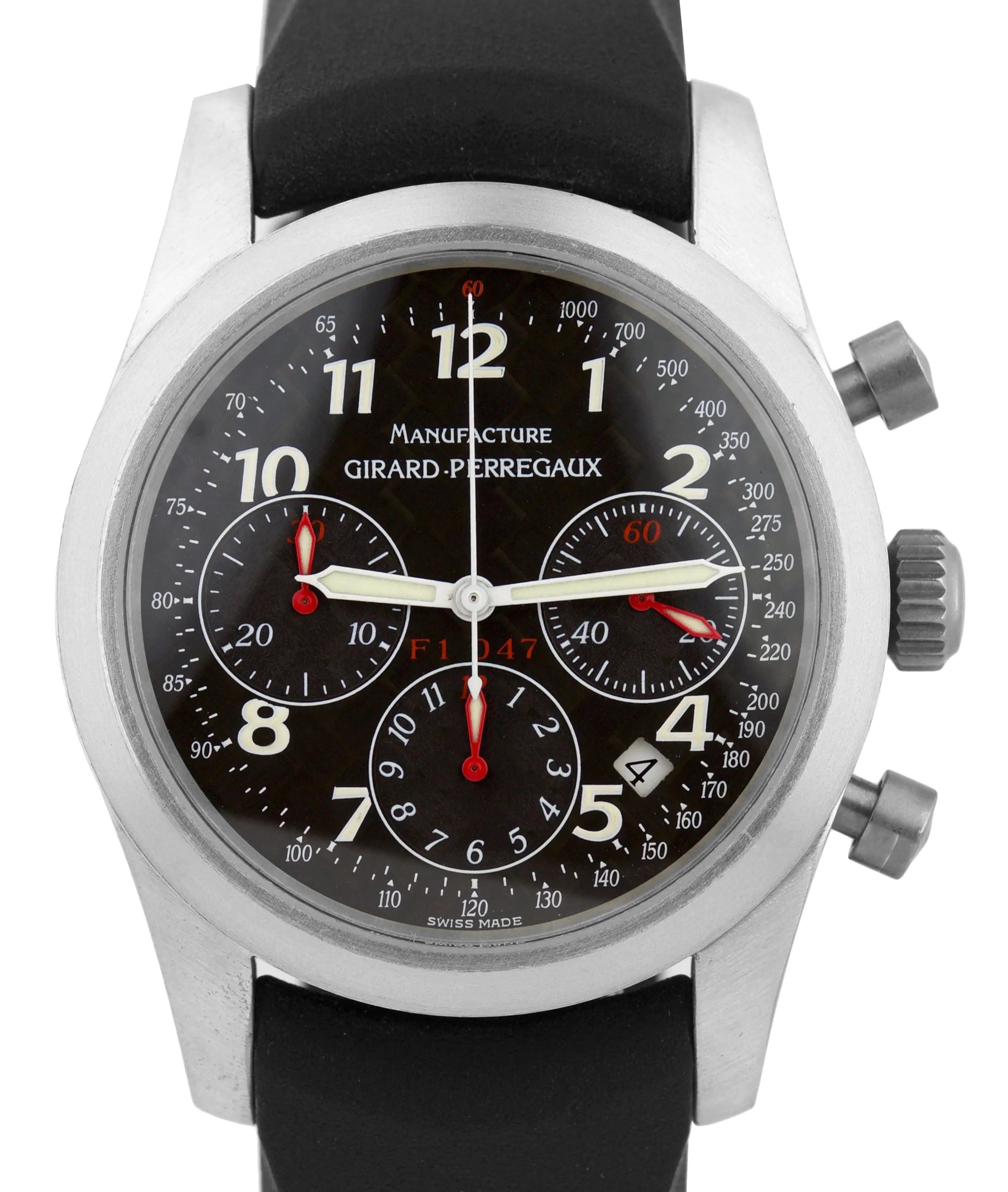 Men's Girard Perregaux Chronograph 4955 F1047 Black 42mm Aluminum Rubber Watch