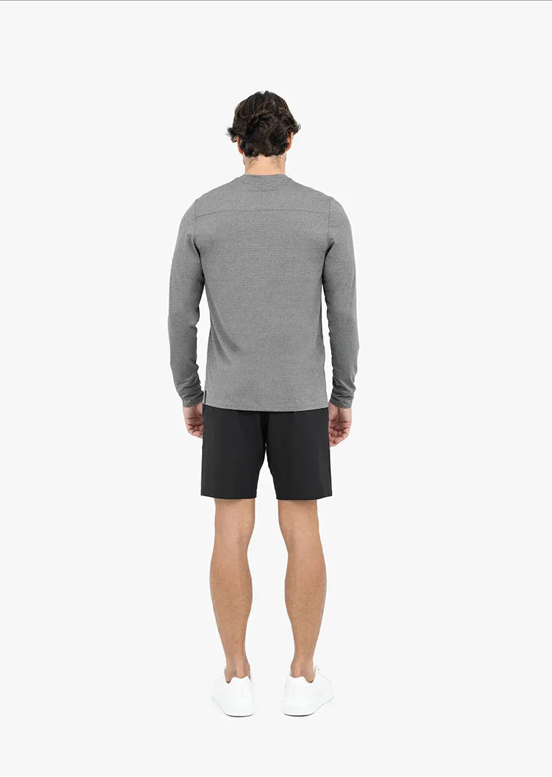 Mens Hybrid Active Long Sleeve Top Style Grey marl