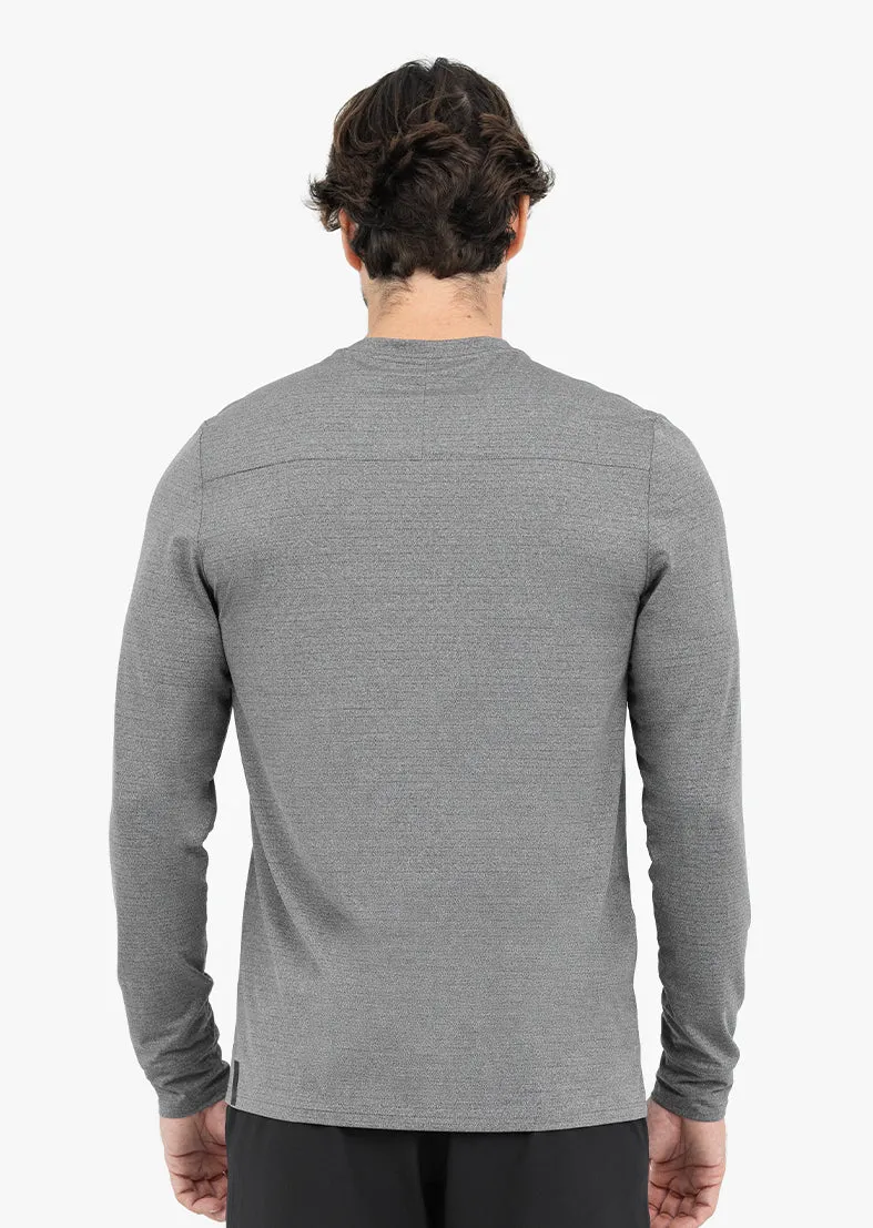 Mens Hybrid Active Long Sleeve Top Style Grey marl