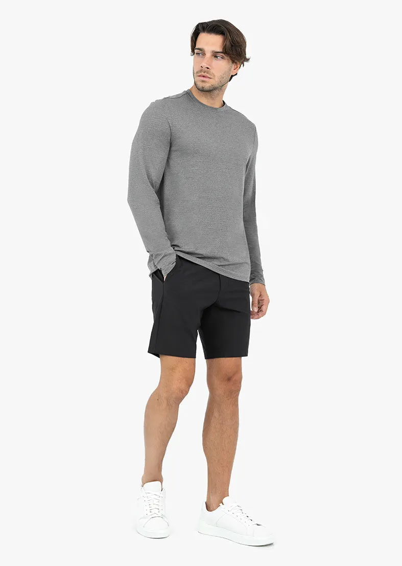 Mens Hybrid Active Long Sleeve Top Style Grey marl