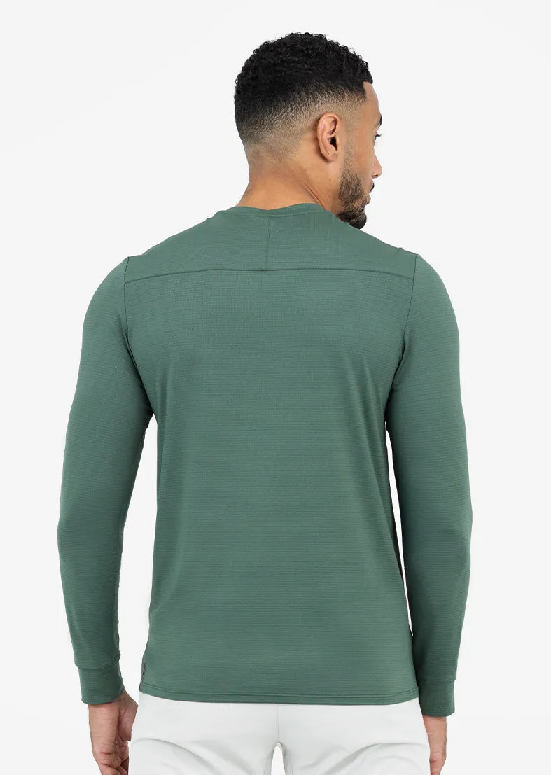Mens Hybrid Active Long Sleeve Top Style Khaki Green