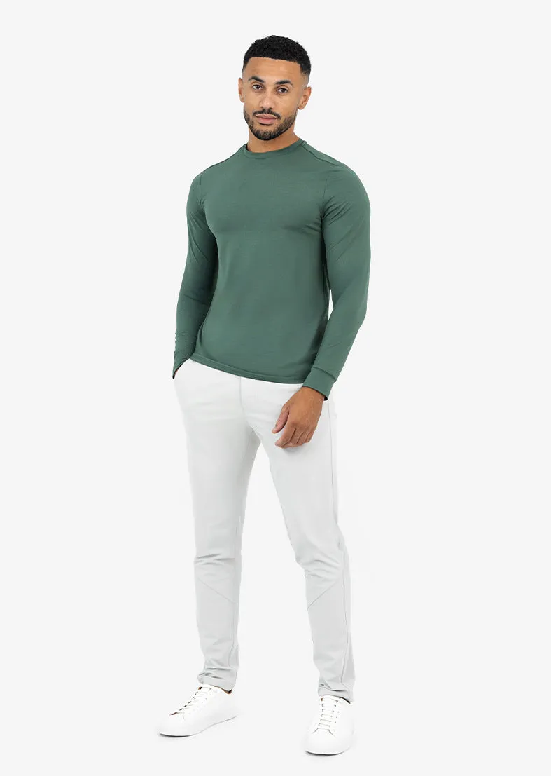 Mens Hybrid Active Long Sleeve Top Style Khaki Green