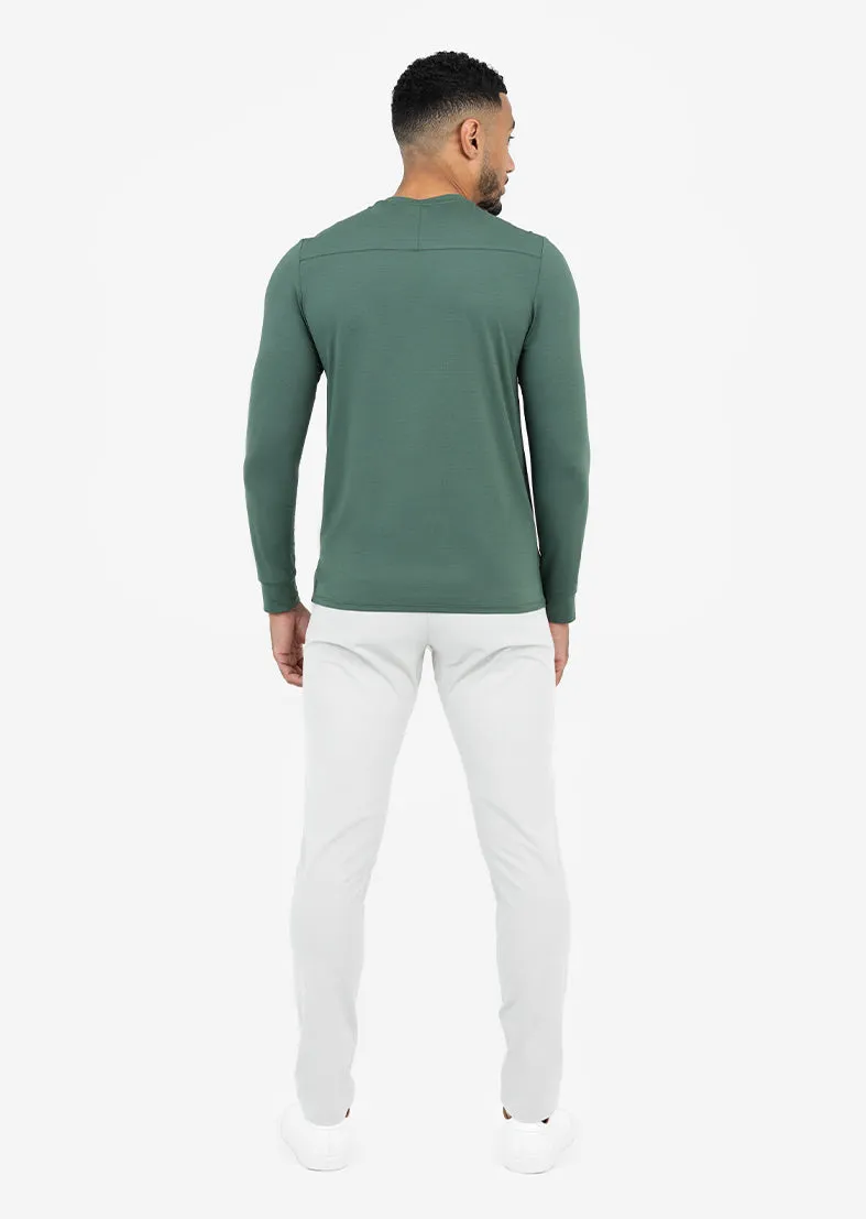 Mens Hybrid Active Long Sleeve Top Style Khaki Green
