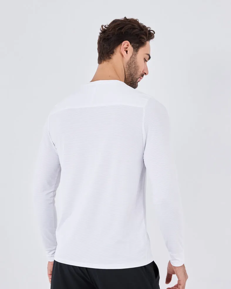 Mens Hybrid Active Long Sleeve Top Style White