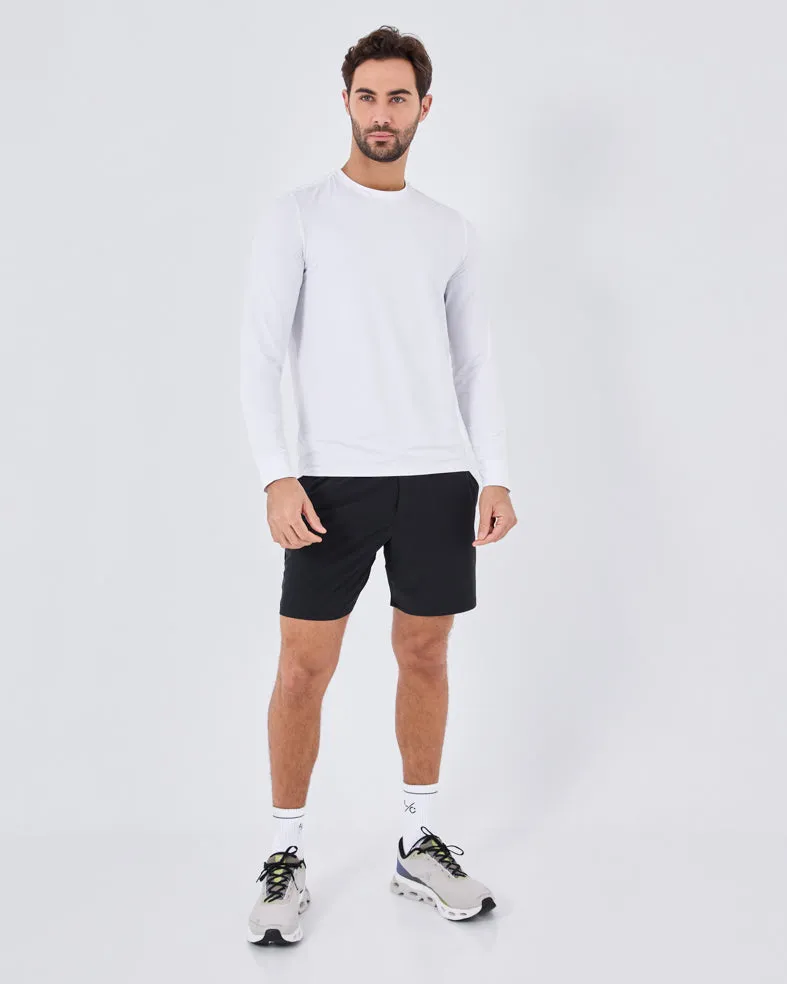 Mens Hybrid Active Long Sleeve Top Style White