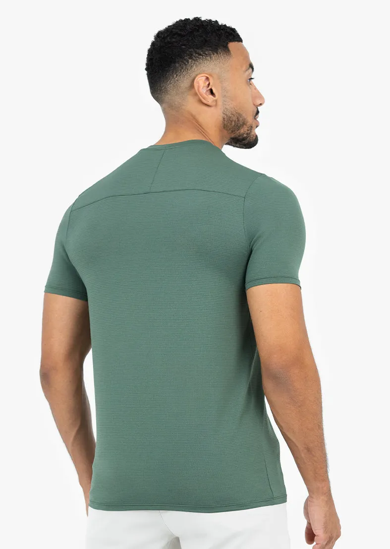 Mens Hybrid Active Tee Style Khaki Green
