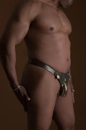 Men's Hybrid Chastity Belt With Steampunk Finish