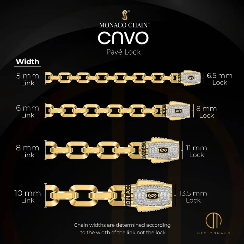 Men's Necklace - Monaco Chain CAVO Pavé Lock