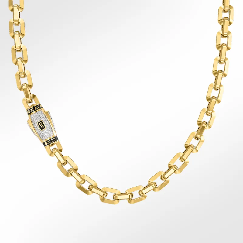 Men's Necklace - Monaco Chain CAVO Pavé Lock